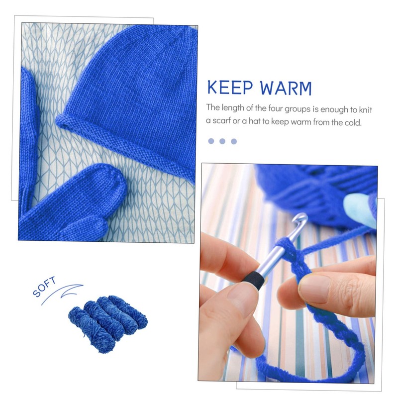 DOITOOL 4pcs Chenille Wool Yarn Soft Hand-Knitted Material for Crafting