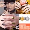 WENJLYJ 2Pcs Gold Silver Chrome Nail Powder,Holographic Highly Pigmented Chrome