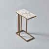 Versanora - Marmo C Shape Table - Faux Marble /Brass
