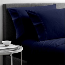 Cottingon, Premium 400 TC 100% Egyptian Cotton 4 PC Sheet Set 15" Deep, Navy Blue-Olympic Queen