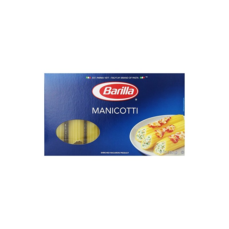 Barilla Pasta, Manicotti, 8 Ounce (Pack of 4)