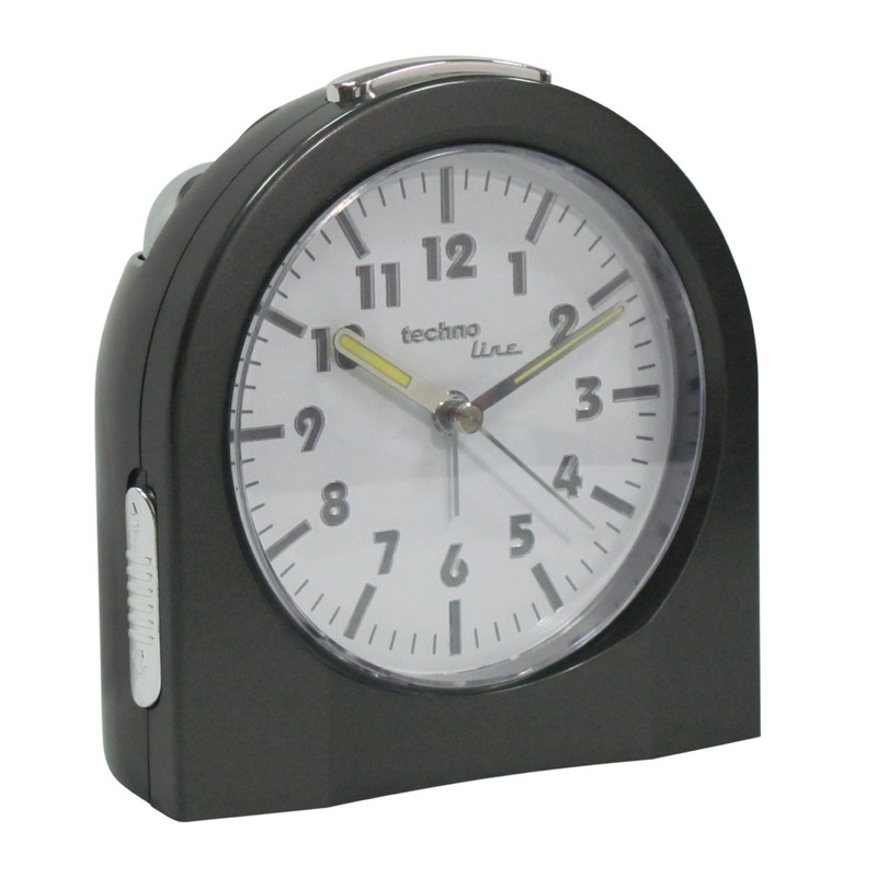 Technoline Geneva 3XL Premium Alarm Clock Jumbo Metallic Charcoal
