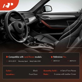 A-Premium Front Interior Door Pull Handle Compatible with Land Rover Discovery Sport 2015-2019, Front Door Armrest with Leather Cover, Black, LR076161, LR076151, 2-PC Set