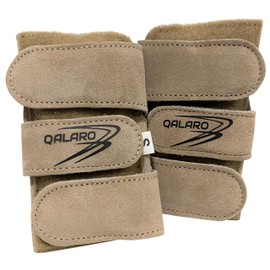 QALARO Suede Wrist Supports (Pair) with Bag | Gymnastics, Acrobatics, Cheer Adjustable Wrist Guards | Wrist Injury Prevention | Wrist Support Brace Hand Wraps