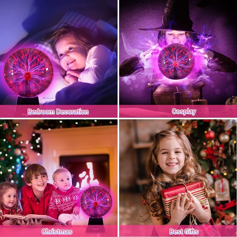 Theefun 20 cm Magic Plasma Ball, Light Ball, Electrostatic Ball,