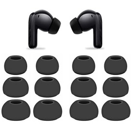 Replacement Earbuds Tips Silicone Ear Tips for Xiao-mi Red-mi Buds 5 Pro/Red-mi Buds 4 Pro/Red-mi Buds 5/Red-mi Buds 4, Fit in Case, Buds Eartips 6 Pairs S/M/L 3 Size,Black (Mi)