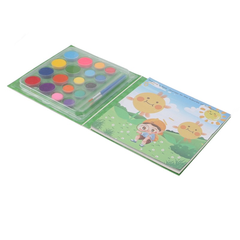 2 In 1 Watercolor Paint Coloring Book DIY Watercolor Drawing