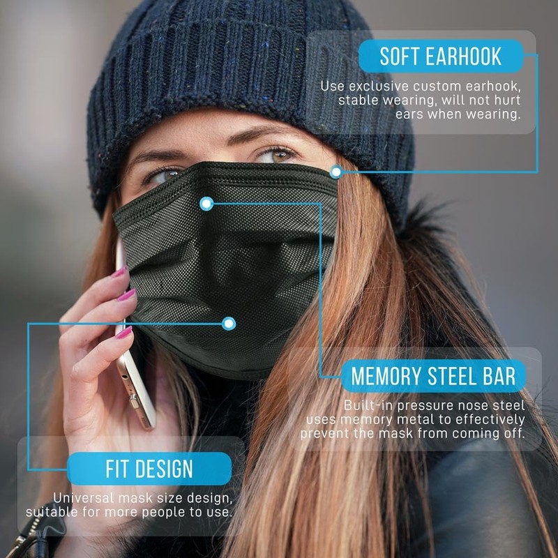 SereneLife 50 Pieces Disposable Face Masks - 3 Layer Protection