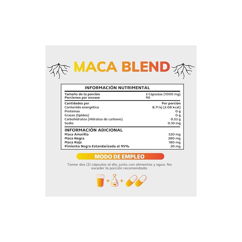 Maca Blend | Peruana Orgánica Amarilla, Negra y Roja |