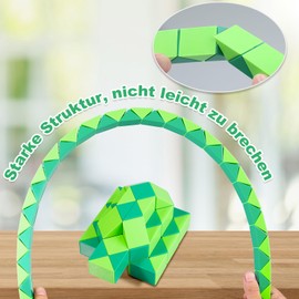 ECHOCUBE Magic Snake Cube, 48 Blocks Magic Snake Ruler Twist Puzzle Party Gifts, Educational Creative Snake Fidget Toy for Kids/Adults (Green)