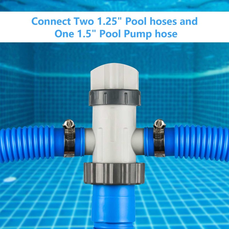 Pool Dual Split Hose Plunger Valve Compatible with Intex Pool