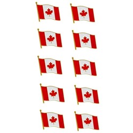 10PCS Canadian Maple Leaf Flag Lapel Pins (10)