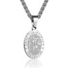 ZAULER Stainless Steel Saint St Christopher Medal Necklace for Men
