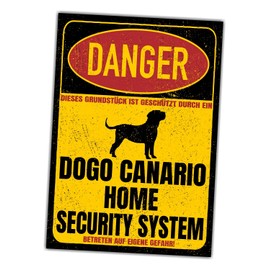 Dogo Canario Presa Dog Sign Danger Security System Door Sign Dog Sign Warning Sign