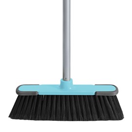 Blue Indoor Broom 54" Long Handle House Broom for Floor Cleaning Sweeping Broom for Kitchen, Garage, Lobby, Patio and Garden