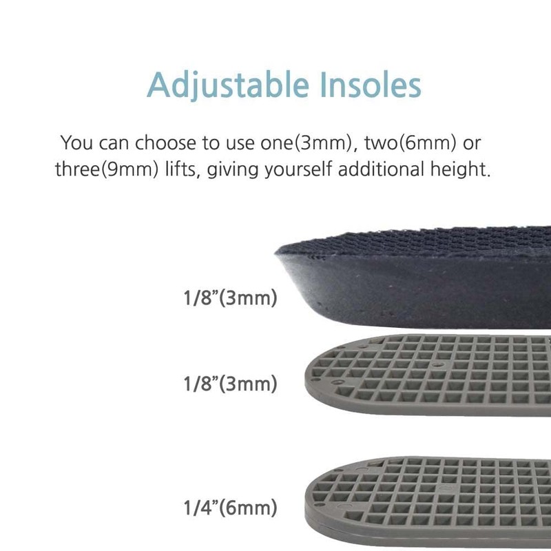 1/8 Inch(3mm) Full Length Insoles and Additional Lifts for Leg