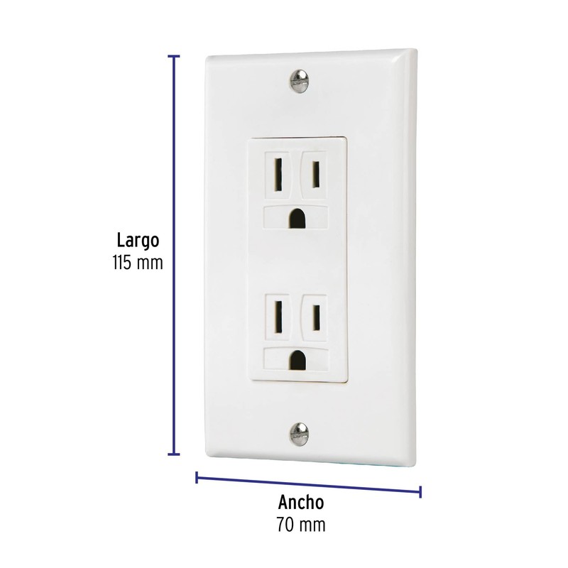 Volteck PA-CODO-CLP Placa armada 2 contactos polarizados Classic, pack of/paquete