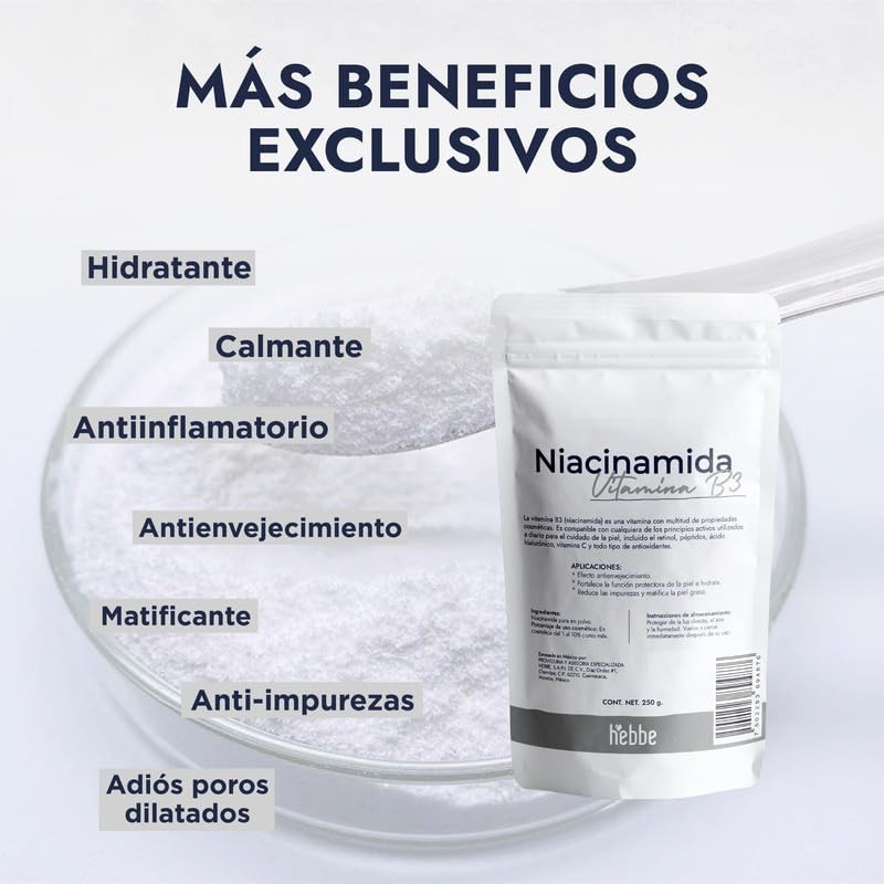Hebbe - Niacinamida Pura para Rejuvenecimiento y Cuidado de la