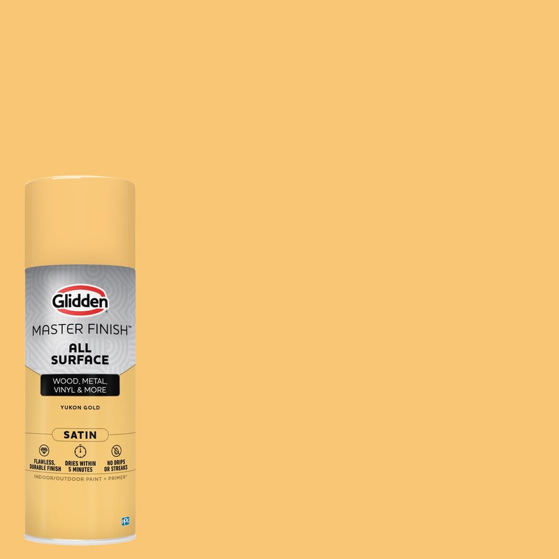 Glidden Master Finish 12 oz. Satin Yukon Gold Interior/Exterior All