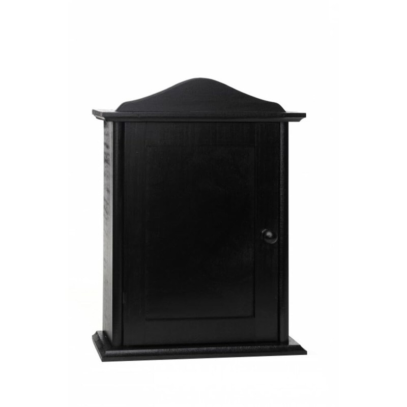 Wooden World Wooden Key Cabinet with Door and 6 Hooks