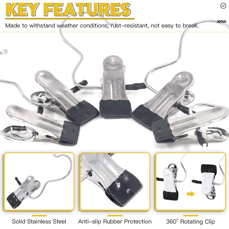 Mardatt 20Pcs Multi Purposes Laundry Hanging Hooks Clips Set Include