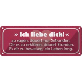vianmo Tin Sign 27 x 10 cm Ich Liebe Dich Zu Sagen Dauert Decorative Gift Metal Sign