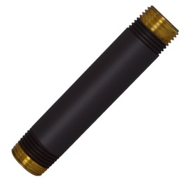 Westbrass D12104-2-62 ½” x 4" IPS Brass Pipe Nipple, Matte Black (2-Pack)