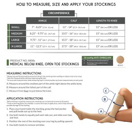 Truform Short Length Surgical Stockings, 18 Mmhg Compression For Men And Women, Reduced Length, Open Toe Beige, Pack of 1