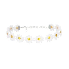 Gargantilla de flores de colores, collar de margaritas de encaje con girasol, pulsera, joyería floral, accesorio de boda para mujeres, Zinc Lace, Sin piedra preciosa