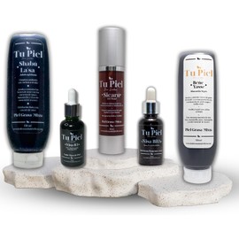 Kit para Piel Grasa y Acné Gel Hidratante Facial Piel Grasa, Suero de Ácido Salicílico 2%, Suero de Niacinamida 10%, Gel Limpiador Exfoliante Facial y Mascarilla de Arcilla Negra con Carbón Activado Tu Piel Dra Lietza