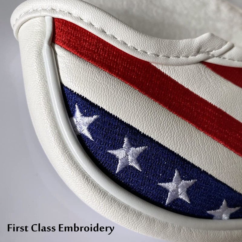 Stars & Stripes Patriotic Golf Half Mallet Putter Headcover, Center