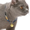 Necoichi Chirimen Cat Collar with Clover Bell (Navy)