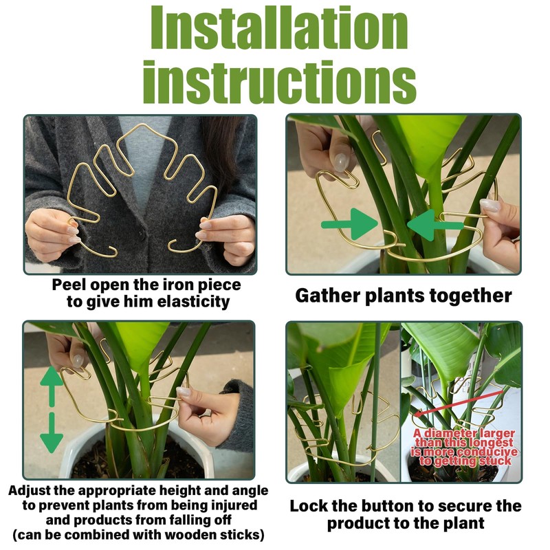 GOOOXIM 5PCS Plant Stem Support - Durable Monstera Stabilizer Grapple