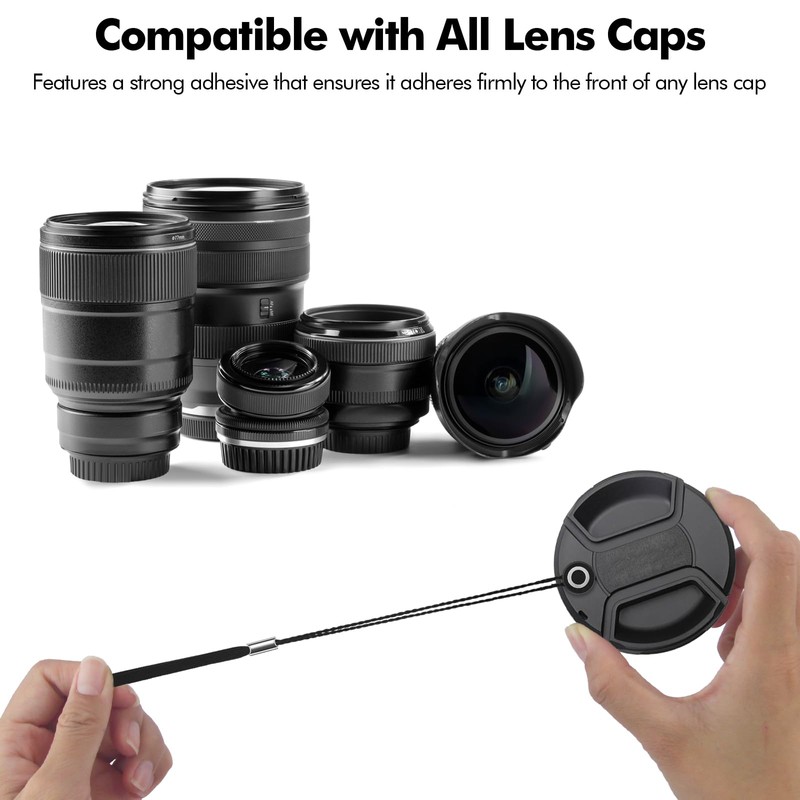 Lunhoo 6Pcs Lens Cap Keeper, Camera Lens Cap Leash with