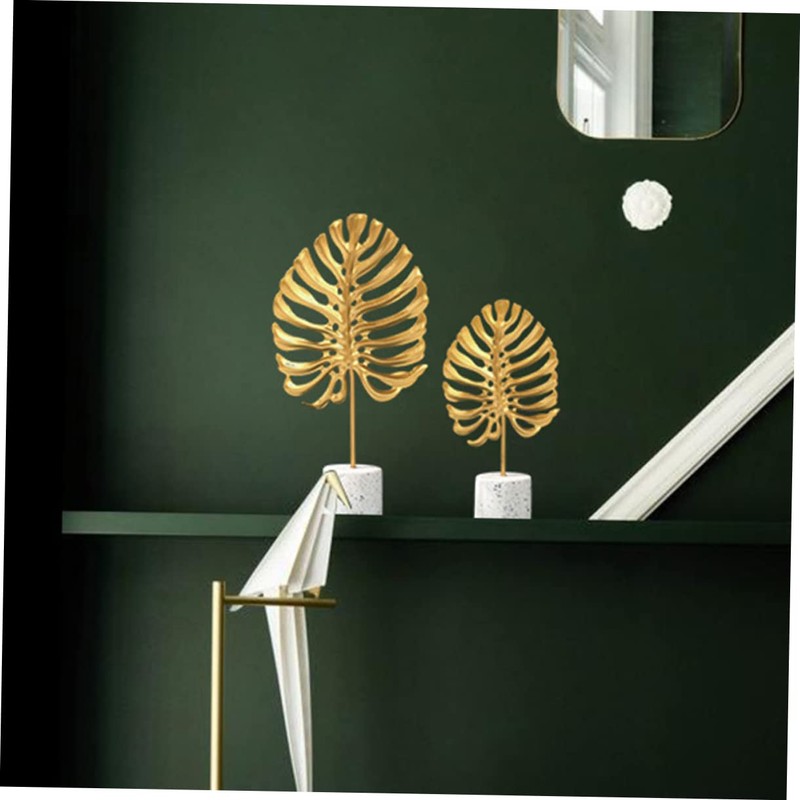 Ipetboom Golden Iron Monstera Leaf Ornament Large Artistic Desktop Decoration