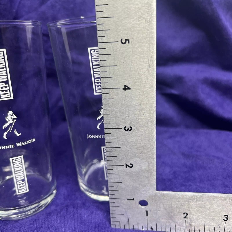 Johnnie Walker [2] JOHNNIE WALKER BLENDED SCOTCH TALL HIGHBALL GLASSES