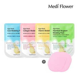 Mediflower 규조토 일회용 모델링팩 버라이어티팩 4종+해면2개 Diatomaceous Earth Disposable Modeling Pack Variety Pack 4 Types + 2 Sponges
