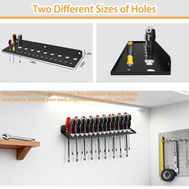 XINWXSS Wall Mount Screwdriver Organizer, Plier Organizer, Hammer Rack, Hand Tool Organizer and Storage Rack Wall Mount for Workshop Shed Garage Workbench Home, 4 pack