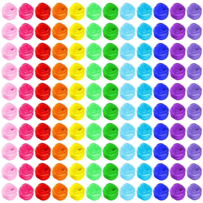 Mindsoft 120 Pcs Dance Scarves Bulk 12 Colors Square Juggling
