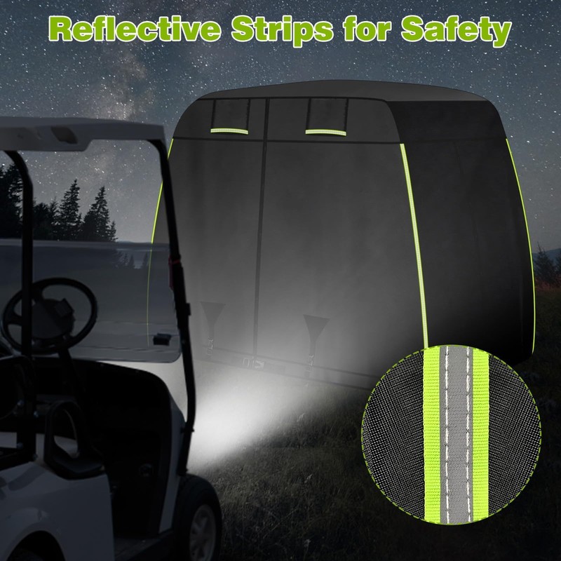 600D Oxford 2/2+2/4 Passenger Golf Cart Cover Fits EZGO, Club