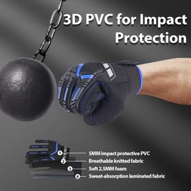 Heavy Duty Work Gloves, Impact Protection Mechanic Gloves, Synthetic Leather Work Gloves, Touchscreen Capable