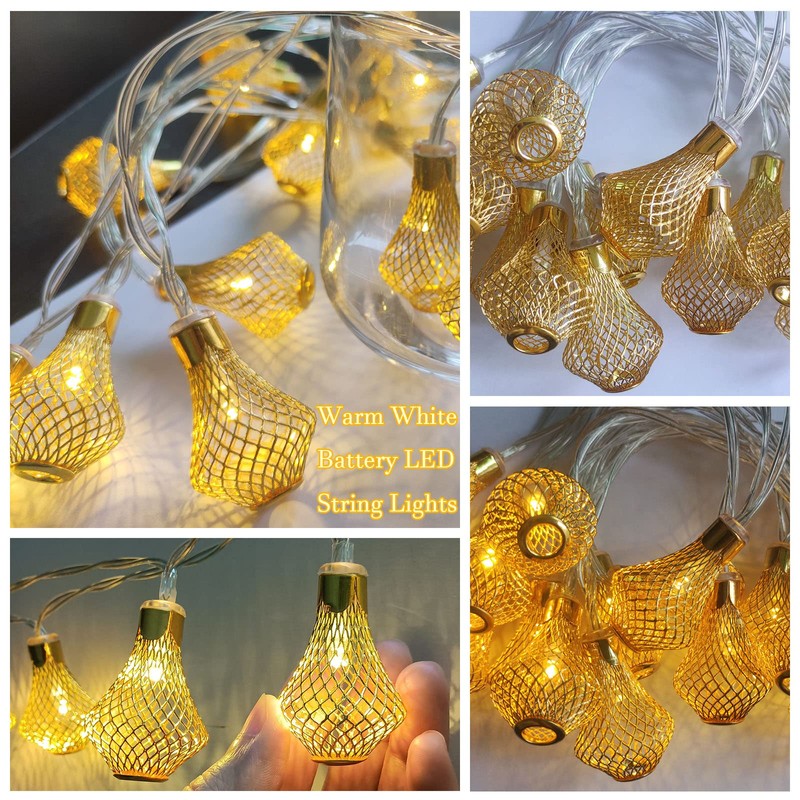Moroccan Lantern String Lights Battery Powered 10Ft Fairy Lantern Lights