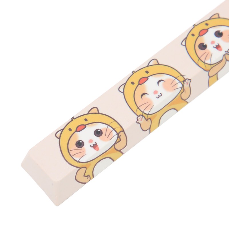 Spacebar Keycap PBT Cute Cartoon Cat Pattern DIY Universal Mechanical
