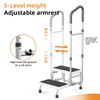 2 Step Stool with Handle & Non-Skid Platform, Adjustable Handrail