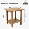 Melucivi Weather Resistant Outdoor Side Table, Double Small Adirondack Side