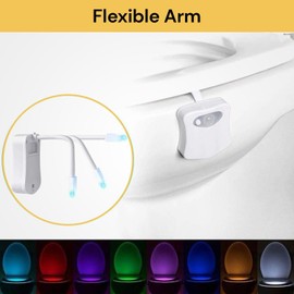 Spendeal 2 Pack Toilet Night Light, Toilet Bowl Light, Motion Sensor Activated LED Night Light, 8-Color Toilet Light up for Kids Bathroom Decor, Washroom, Cool Stuff Fit for Any Toilet