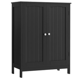 Iwell Bathroom Cabinet, Bathroom Storage Cabinet with 2 Doors & 3 Shelves, 3 Heights Available, for Living Room, Entryway, Kitchen, Home Office, Black