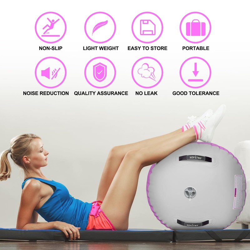 VOFiTNY Inflatable Gymnastics Barrel Tumbling Roller Equipment 4'L x 3'D