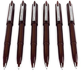 Pentel JM20 Stylo Disposable Fountain Pens, Sepia Ink, Pack of 6