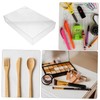 WOONEKY Plastic Drawer Storage Box Set 4 Compartment Organizers for